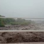 Por las intensas lluvias se rompió el badén de la ruta 79 de Loma Blanca