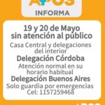 Asueto y Feriado: APOS sin Atención