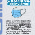 Salud: uso obligatorio del barbijo en hospitales y centros de salud