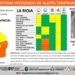 La Rioja: Alerta por tormentas fuertes en el sur y centro