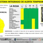 Alerta amarilla por lluvias aisladas y vientos para la provincia