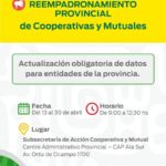 Cooperativas y mutuales: Lanzan reempadronamiento obligatorio