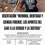 Derechos Humanos: El EAAF brindará una jornada sobre memoria e identidad en La Rioja