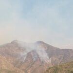 Continúa el intenso operativo para controlar el incendio forestal en Guanchín
