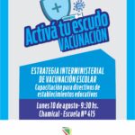 Casi 7.000 estudiantes serán alcanzados por un operativo de vacunación escolar