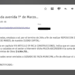 Intiman por roturas de calzada en Avenida 1° de Marzo